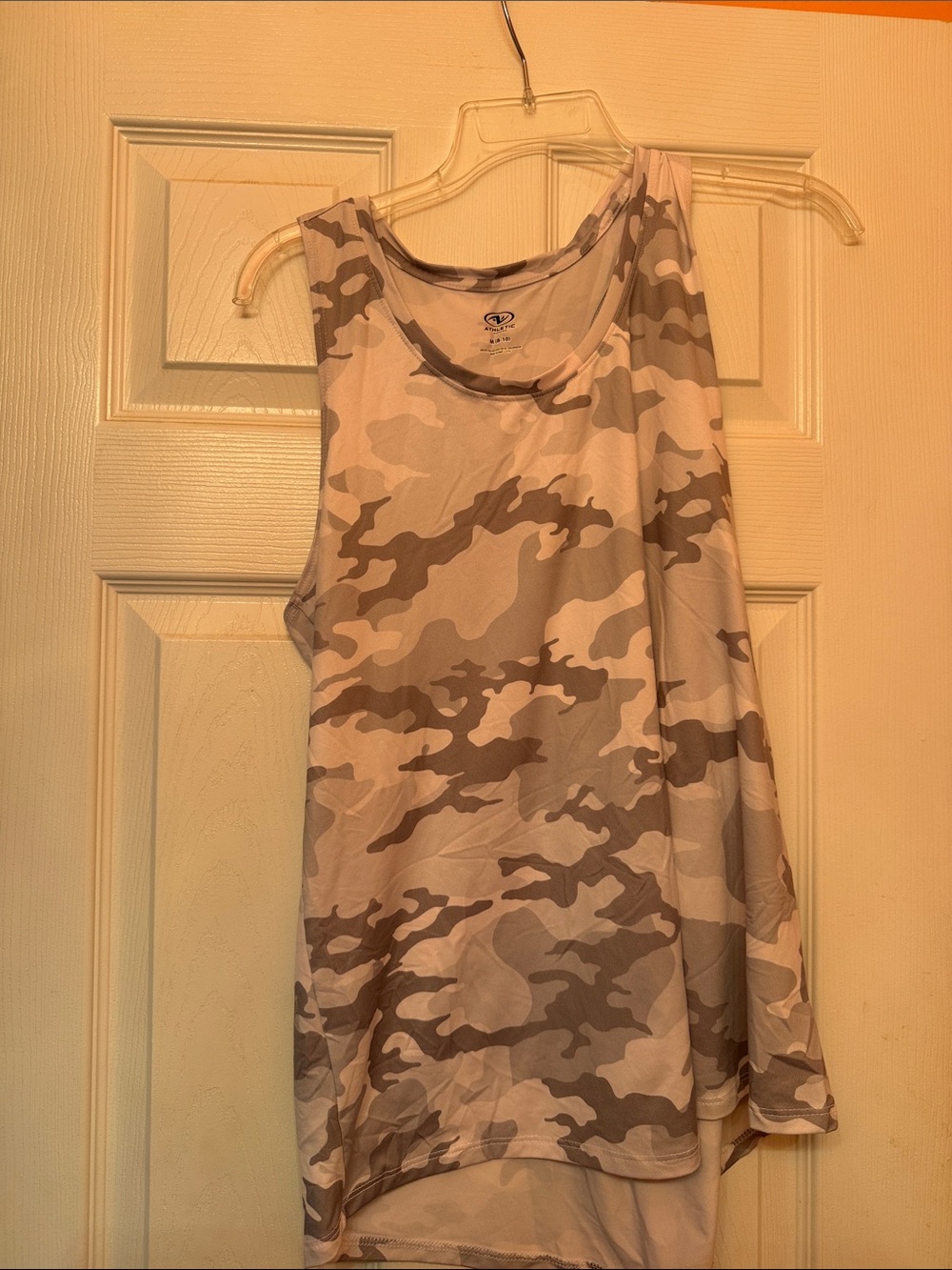 Athletic Camo Print Tank Top - Beige & Taupe
